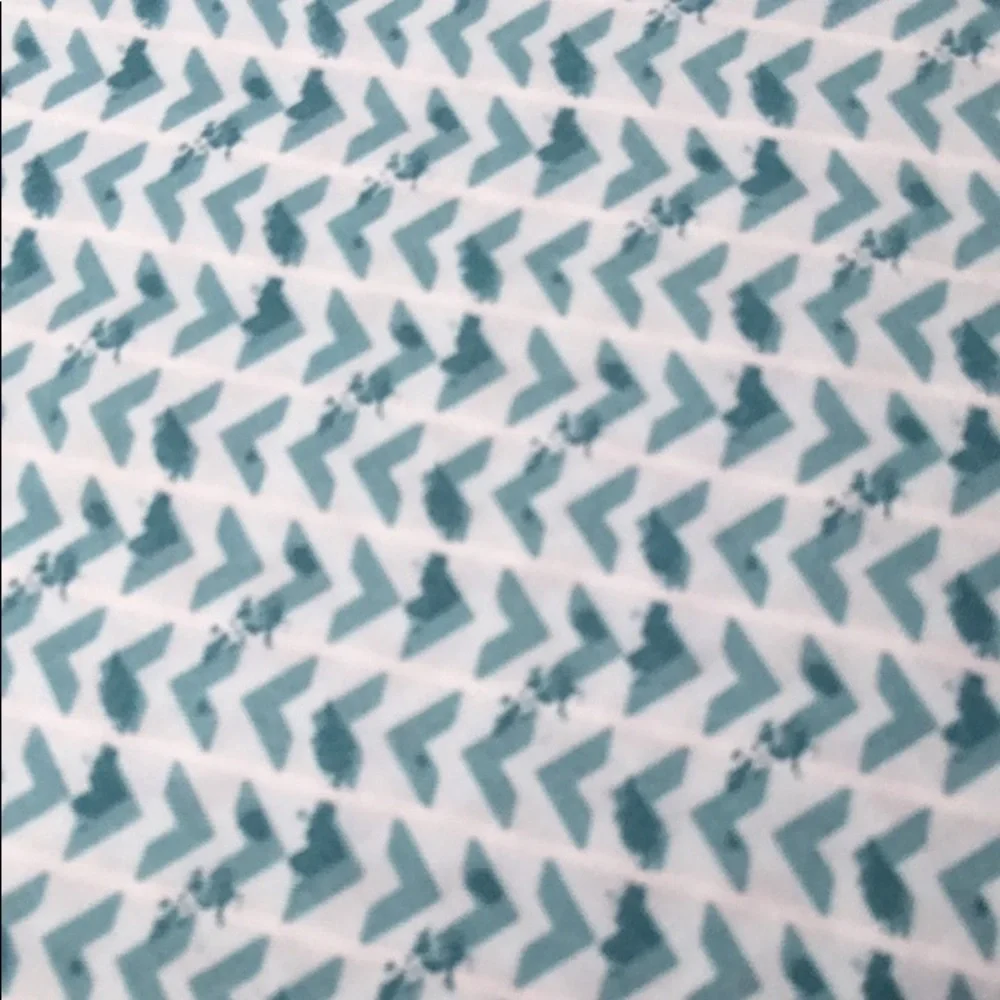 New Gravity Herringbone Print Full 4-Piece Sheet Bedding Set - Aqua White